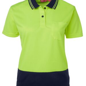 JB's wear JB's LADIES HV S/S COMFORT POLO LIME/NVY -06