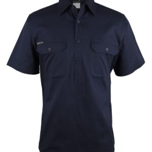 JB's wear JB's CLOSE FRONT S/S 150G WORK SHIRT NAVY - 2XS