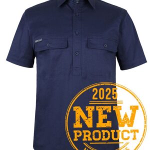 JB's wear JB's S/S 150G STRETCH CLOSE FRONT WORK SHIRT NAVY - 3XS