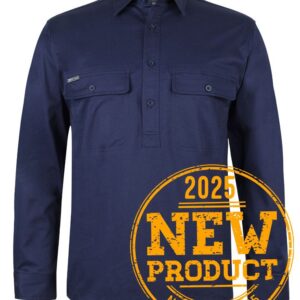JB's wear JB's L/S 150G STRETCH CLOSE FRONT WORK SHIRT NAVY - 3XS
