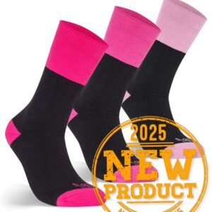JB's wear JB's LADIES WORK SOCK 3 PACK BLACK/MIX PINK - 5-8
