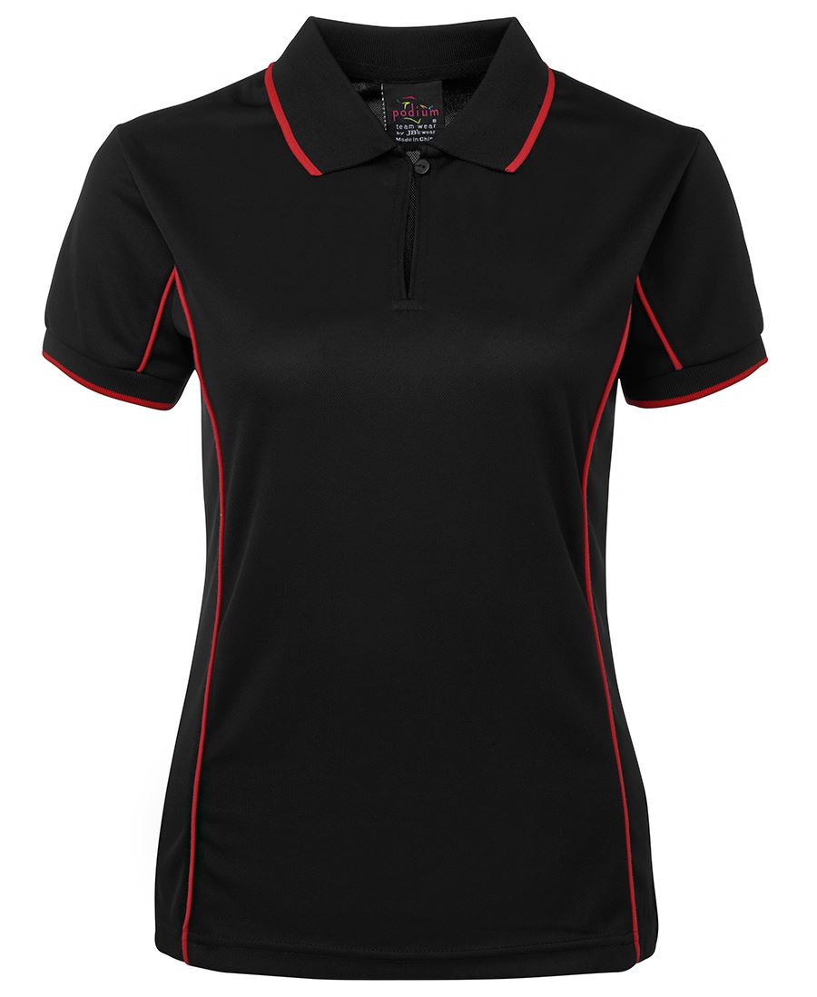 Podium PODIUM LADIES PIPING POLO BLACK/RED-08