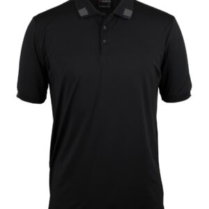 Podium PODIUM 4 STRIPE S/S STRETCH POLO BLACK/CHARCOAL - 3XS