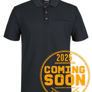 Podium PODIUM S/S RECYCLED POLYESTER POCKET POLO BLACK - 2XS