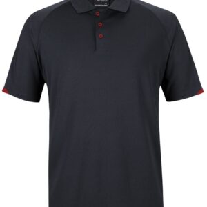 Podium PODIUM CONTRAST STRETCH POLO BLACK/RED - 3XS