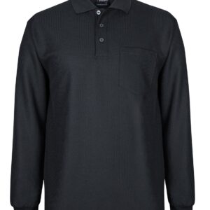Podium PODIUM L/S WAFFLE POCKET POLO BLACK-S