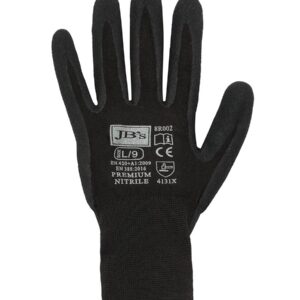 JB's wear JB's PREMIUM BLACK NITRILE BRTHABLE GLOVE (12 PK) - S-07