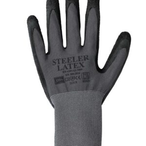 JB's wear JB's STEELER CRINKLE LATEX GLOVE (12PK) GREY/BLACK-S - 07