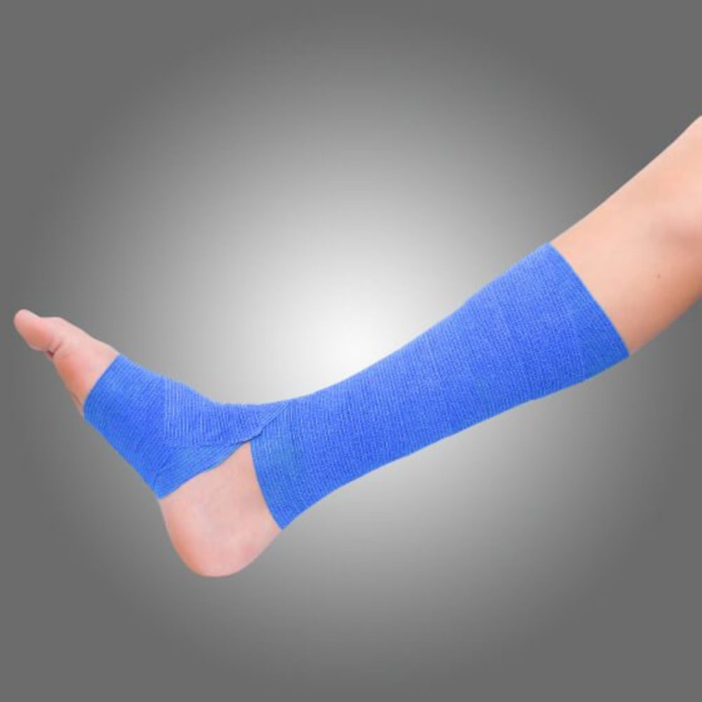 AEROBAN Blue Cohesive Bandage 10cm x 4.5M Wrap/12 - Image 2