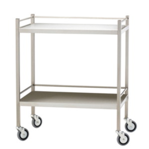 Medium Stainless Steel Trolley with Rails 80 x 50 x 97cm