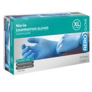 AEROGLOVE X-Large Nitrile Powder-Free Gloves Box/100