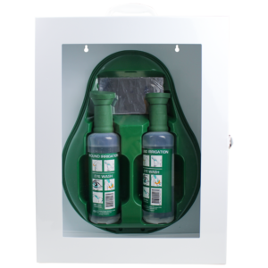 AEROWASH Drop Eyewash Station in Metal Cabinet with Perspex Front