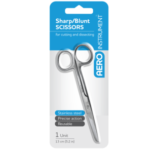 AEROINSTRUMENT Stainless Steel Sharp/Blunt Scissors 13cm Card/1