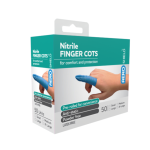 AEROSHIELD Medium Nitrile Finger Cots Box/50