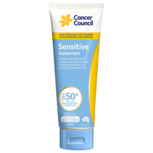 CANCER COUNCIL SPF50+ Sensitive Sunscreen Tube 110mL