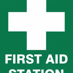 Emergency First Aid Station with Cross Sign
