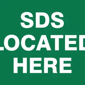Emergency SDS Located Here Sign