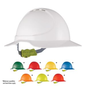 GT13 Type 1 ABS Vented Earmuff Suitable Broad Brim Hard Hat with Ratchet Harness