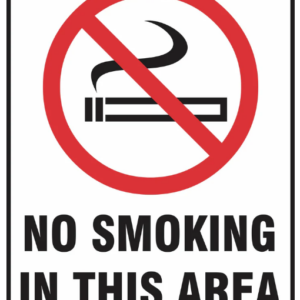 No Smoking In This Area Sign