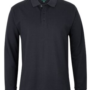 Colours of Cotton C of C L/S PIQUE POLO BLACK - 2XS