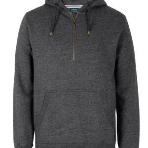 Colours of Cotton C of C BRASS 1/2 ZIP HOODIE GRAPHITE MARLE - 2XS