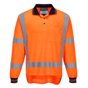 Portwest TTMC-W17 Hi-Vis X Back Polo Shirt L/S