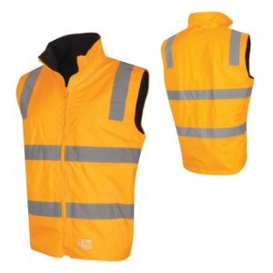 Reversible Polyester Oxford Vest With Reflective Tape - VIC Rail
