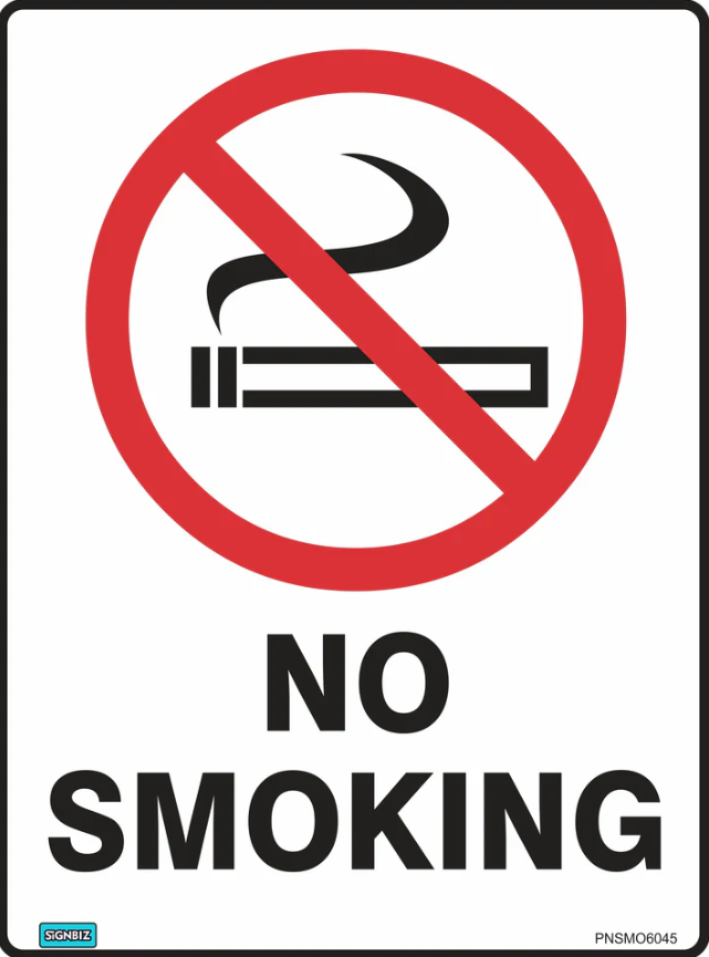 Prohibition No Smoking Sign